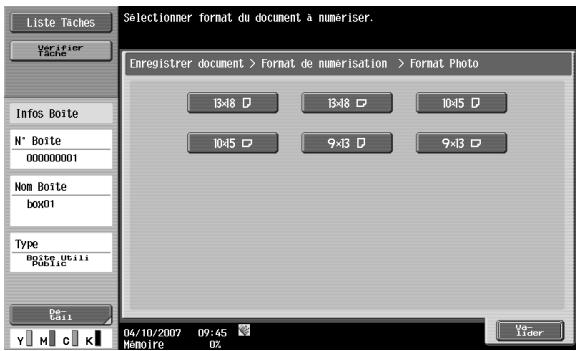 Liste Taches Verifier Tache Info Boite N° Boite 000000001 Nom Boite box01 Type Boite Utili Public Enregistrer document > Format de numerisation > Format Photo 13:48 □ 13:48 □ 10:45 □ 10:45 □ 9:13 □ 9:13 □ 04/10/2007 09:45 Memoire 02 Enter