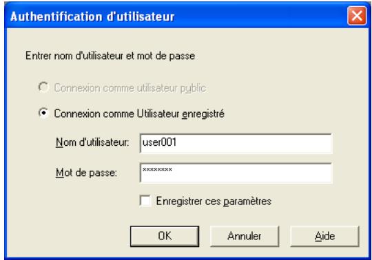 KONICA MINOLTA REAL TIME TWAIN 101 - Saisissez le nom d'utilisateur et le mot de passer, puis cliquez sur [OK]. - 1
