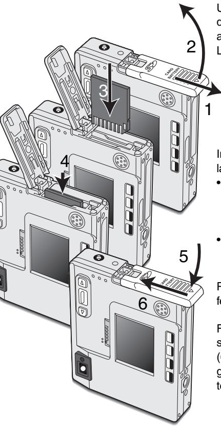 KONICA MINOLTA DIMAGE XI - Installation et retrait d'une carte mémoire - 1