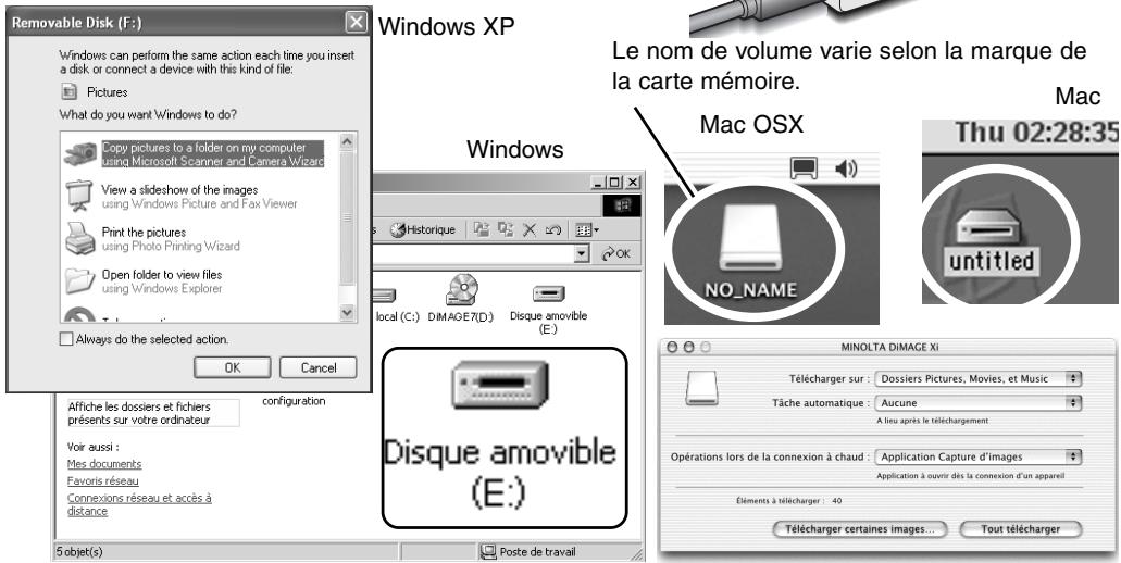 KONICA MINOLTA DIMAGE XI - Connexion de l'appareil photo à un ordinateur - 3