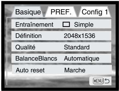 KONICA MINOLTA DIMAGE XI - Navigation dans le menu mode Enregistrement - 6