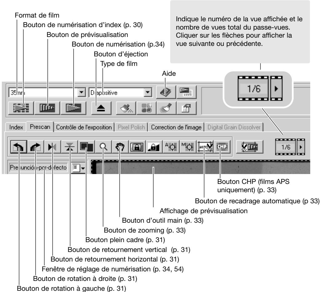 KONICA MINOLTA DIMAGE SCAN DUAL IV - Fenêtre principale et table de prévisualisation - 1