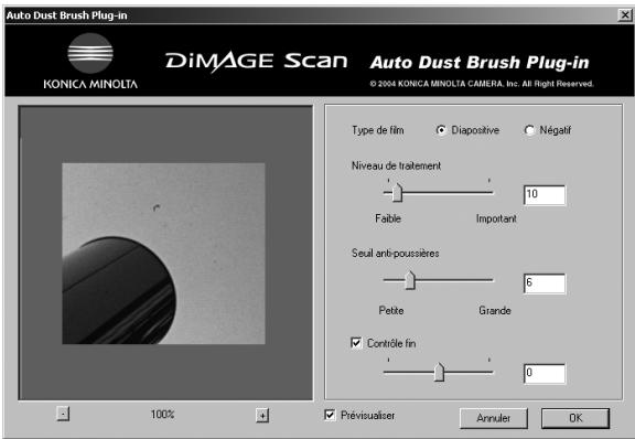 KONICA MINOLTA DIMAGE SCAN DUAL IV - Utilisation du plug-in de la correction automatique des poussières - 3