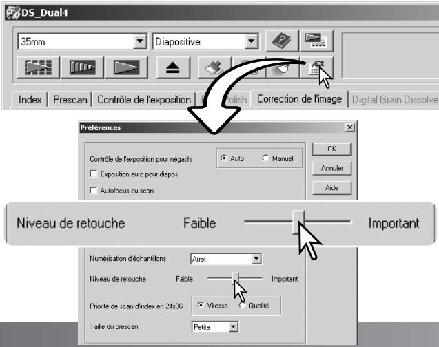 KONICA MINOLTA DIMAGE SCAN DUAL IV - Niveau de retouche de la correction automatique des poussières - 1