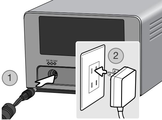 KONICA MINOLTA DIMAGE SCAN DUAL IV - Connexion de l'adaptateur secteur - 1