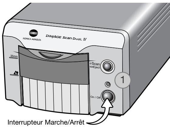 KONICA MINOLTA DIMAGE SCAN DUAL IV - Mise sous tension du scanner - 1