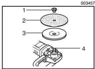 MAKITA 9227C - Installation ou retrait du disque abrasif (accessoire en option) - 1