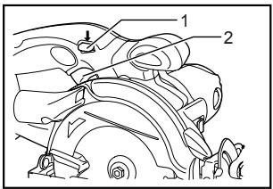 Technical diagram of a mechanical assembly with numbered components and directional arrows indicating parts of the component.