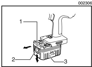 MAKITA BTW200 - Installing or removing battery cartridge - 1