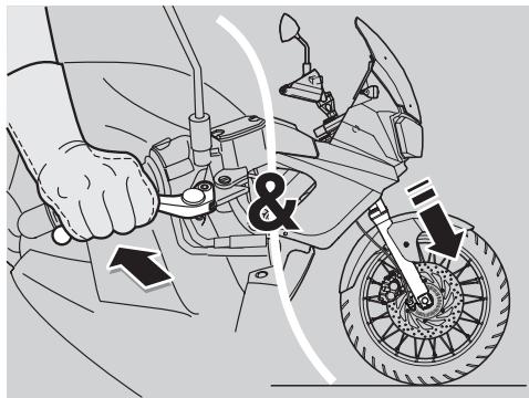 APRILIA ETV MILLE CAPONORD ABS - Couple de serrage de la vis (7) de l'étau axe : 10 Nm (7,23 pieds livre). - 1