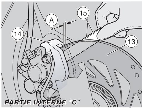APRILIA ETV MILLE CAPONORD ABS - Couple de serrage de la vis (7) de l'étau axe : 10 Nm (7,23 pieds livre). - 3
