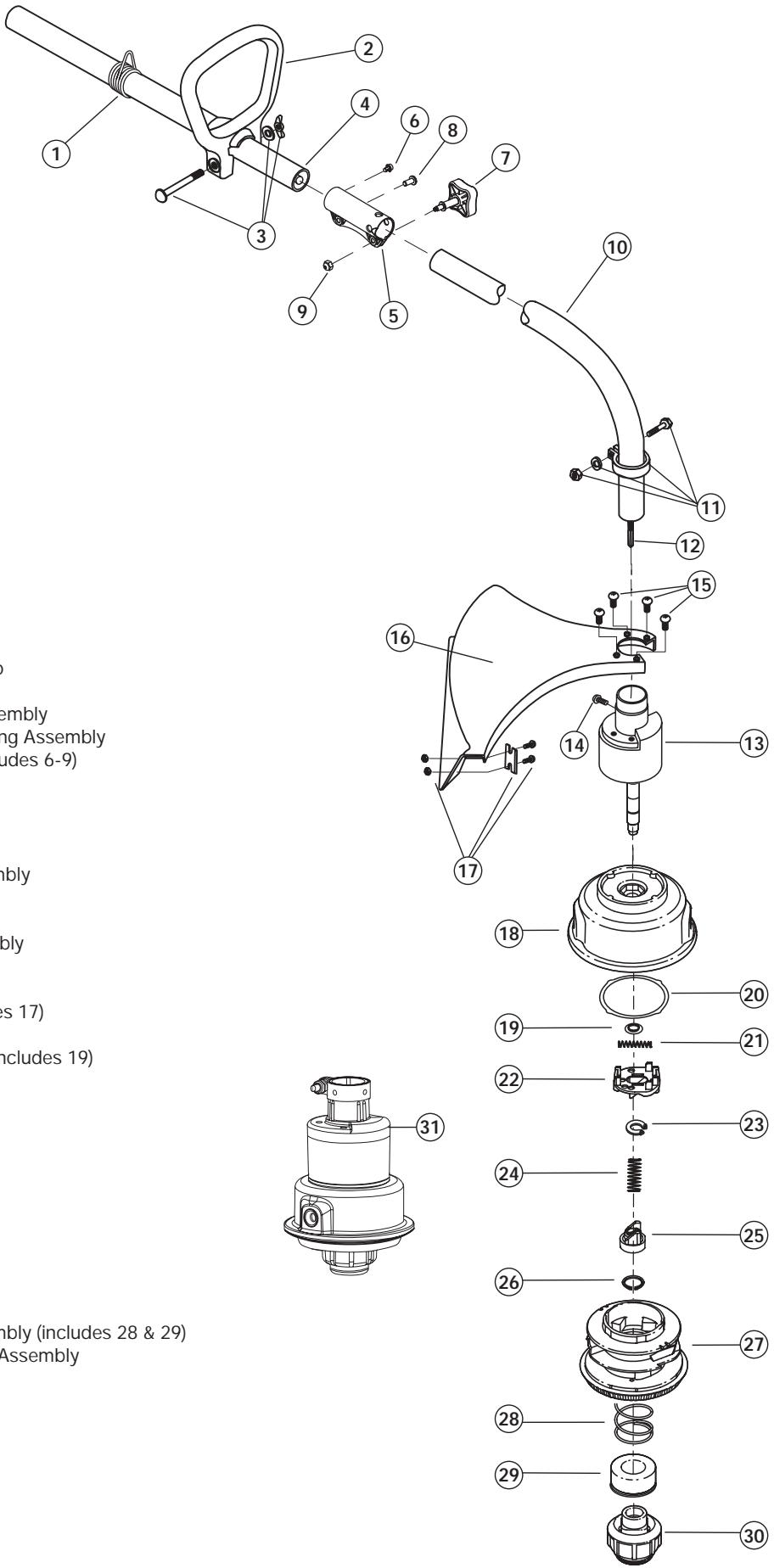 MTD TB32CS - BOOM AND TRIMMER PARTS - MODEL TB32CS 120 VOLT ELECTRIC TRIMMER - 1