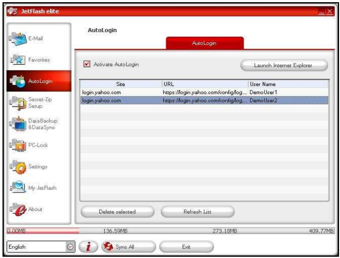 TRANSCEND JETFLASH 700 - Modifier / Supprimer vos données de login sauvegardées - 2