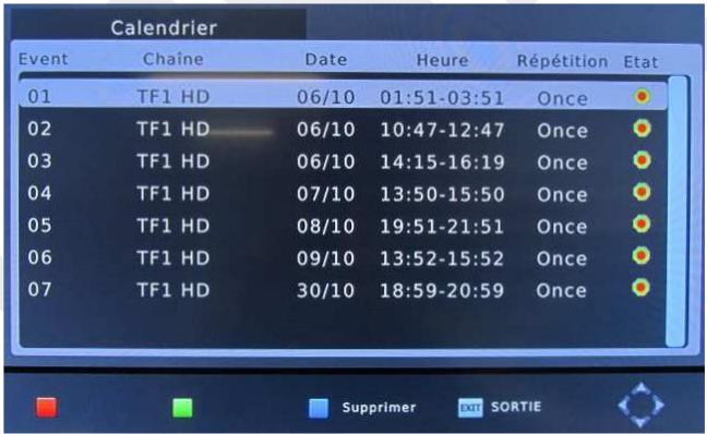 LISTO RECEPTEUR TNT HD TNTHD-916 - Programmation d'événements : - 2