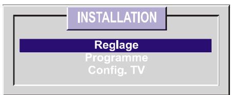 HITACHI C2125T - MENU D'INSTALLATION - 1