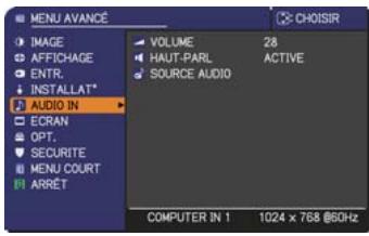 HITACHI CP-X2520 - Menu AUDIO IN - 1