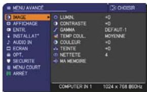 HITACHI CP-X2520 - Dans le MENU AVANCE - 2