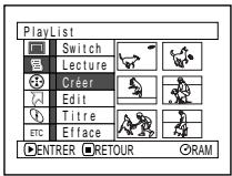 HITACHI DZ-MV350A - CREATION D'UNE NOUVELLE LISTE DE LECTURE (CRÉER) - 1