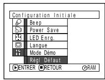 HITACHI DZ-MV350A - REMISE À L'ÉTAT INITIAL DES PARAMÉTRAGES DE MENU SUR LEURS RÉGLAGES IMPLICITES (RÉGL DÉFAUT) - 1