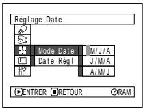 HITACHI DZ-MV350A - MODIFICATION DU FORMAT D'AFFICHAGE DE LA DATE ET DE L'HEURE - 1