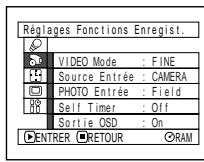 HITACHI DZ-MV350A - Configuration des fonctions d'enregistrement - 1