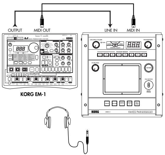KORG KAOSS PAD ENTRANCER - Connection example - 1