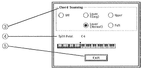 KORG I30 - Choix de la zone de reconnaissance d'accords - 2