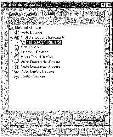 KORG I30 - Modifier la configuration du korg MIDI driver pour windows 95 - 1