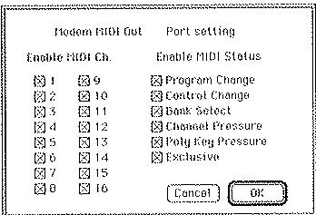 KORG I30 - Configuration du korg MIDI driver (macintosh) - 3