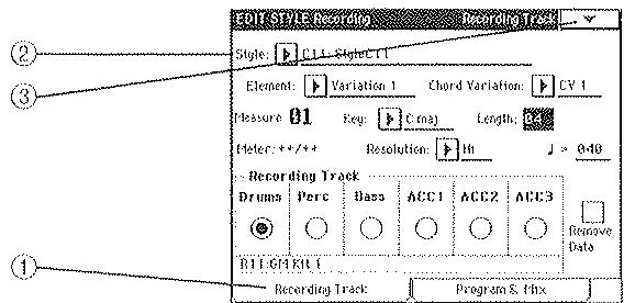 KORG I30 - initialiser un style - 1