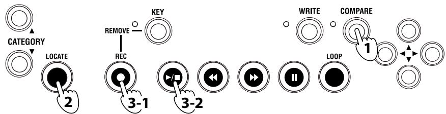 KORG MICROSTATION - Um den Part noch einmal einzuspielen, müssen Sie folgendermaßen verfahren - 1