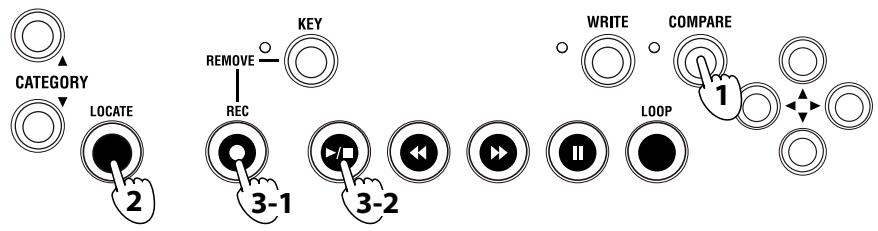 KORG MICROSTATION - If you want to re-record, proceed as follows - 1