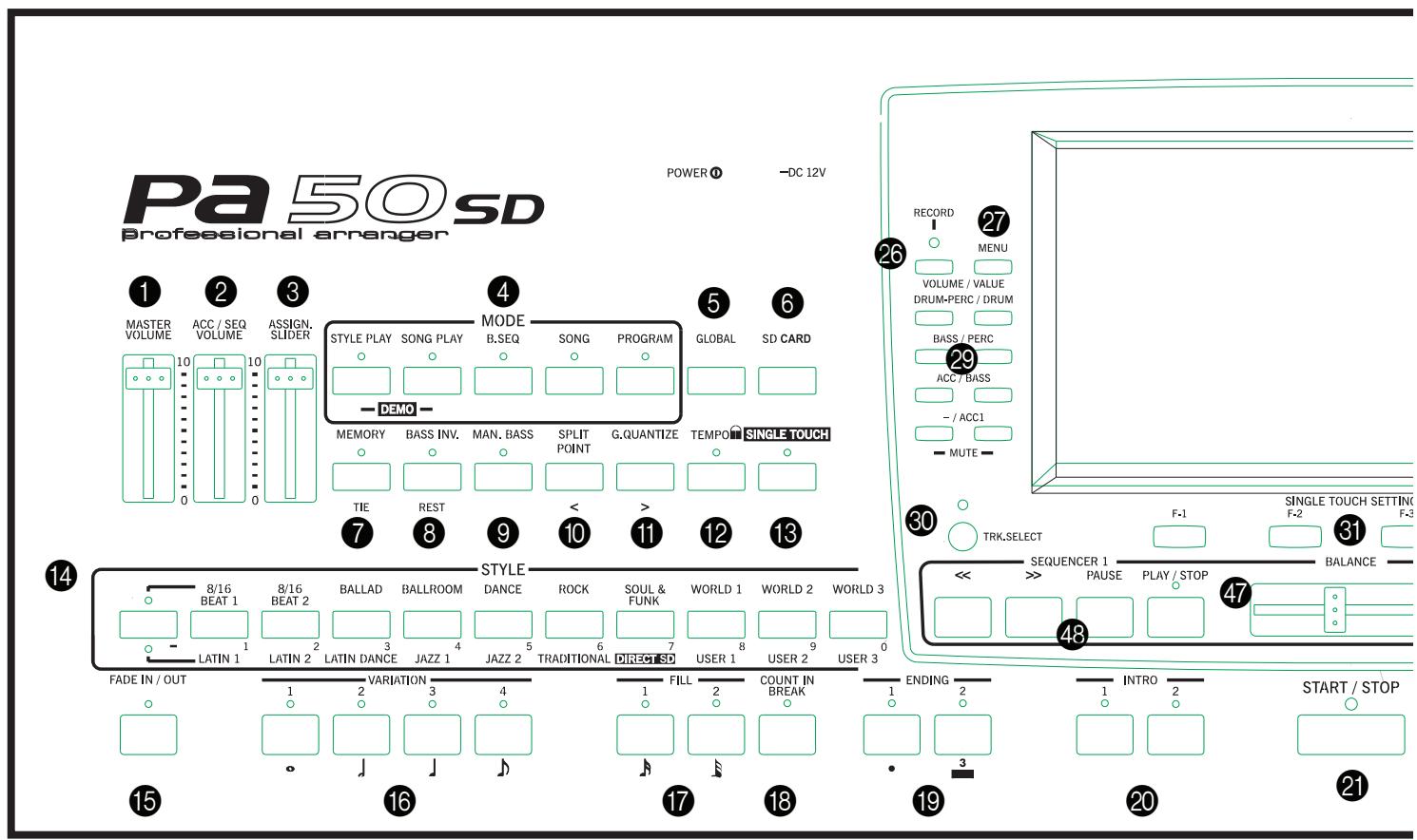KORG PA50SD - FACE avant - 1