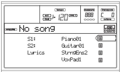 KORG PA50SD - ③ Appuyez sur SONG PLAY pour afficher le mode SONG PLAY. - 1