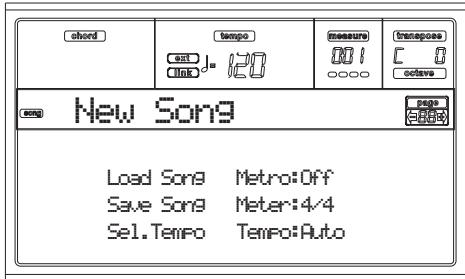 KORG PA50SD - Appuyez sur SONG pour afficher le mode SONG. - 1
