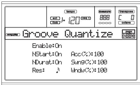 KORG PA50SD - Fenêtre GROOVE quantize - 1