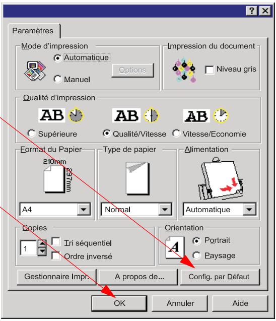 OLIVETTI ARTJET 12 - Paramètres de l'imprimante - 1