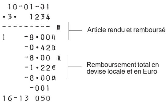 OLIVETTI ECR 2350 - Remboursement d'un article - 1