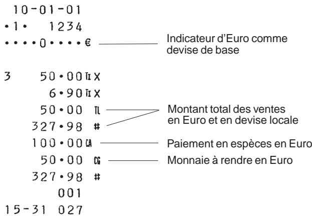 OLIVETTI ECR 2350 - Enregistrement d'une vente à l'unité et calcul de la monnaie - 1