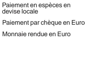OLIVETTI ECR 2350 - Paiement en devise locale en espèce et par chèque en euro avec calcul de la monnaie - 3