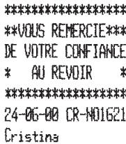 OLIVETTI ECR 2550 - Enregistrement d'une vente multiple avec paiement exact en espèces en Euro - 1