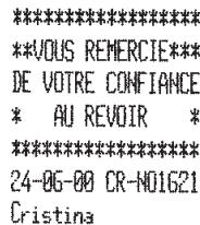 OLIVETTI ECR 2550 - Application d'une majoration programmée en pourcentage au total d'une vente - 1