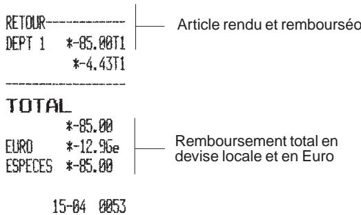 OLIVETTI ECR 2550 - Remboursement d'un article - 2