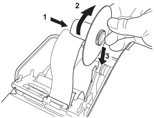 OLIVETTI ECR 2550 - Installation du rouleau de papier destiné au journal - 2