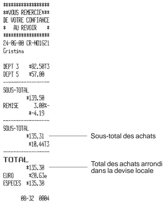 OLIVETTI ECR 2550 - Programmation de l'option arrondi - 1