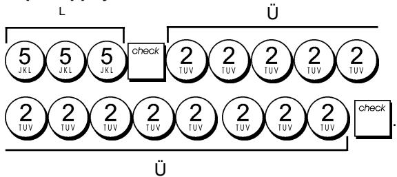 OLIVETTI ECR 5700 - Utilisation du tableau des caractères - 1