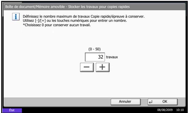 KYOCERA TASKALFA 520I - Configuration du nombre de travaux à stocker - 1