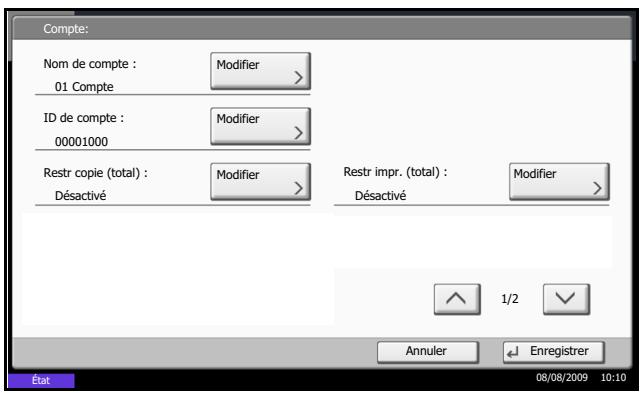 KYOCERA TASKALFA 520I - Gestion des comptes - 2