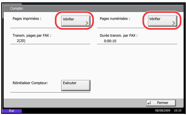 KYOCERA TASKALFA 520I - Chaque comptabilité des travaux/ réinitialisation du compteur - 2