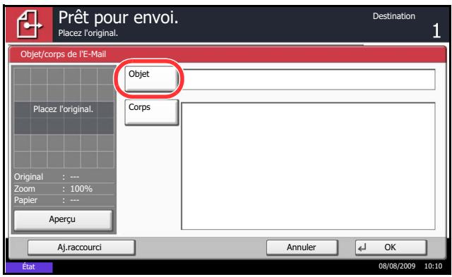 KYOCERA TASKALFA 520I - Entrée Objet et corps E-mail - 1